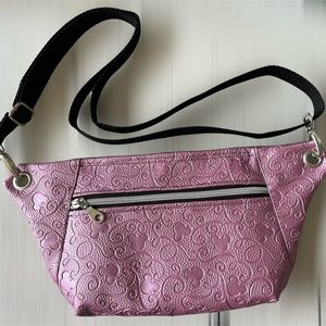 Pink embossed Mickey Mouse handmade fanny pack / crossbody